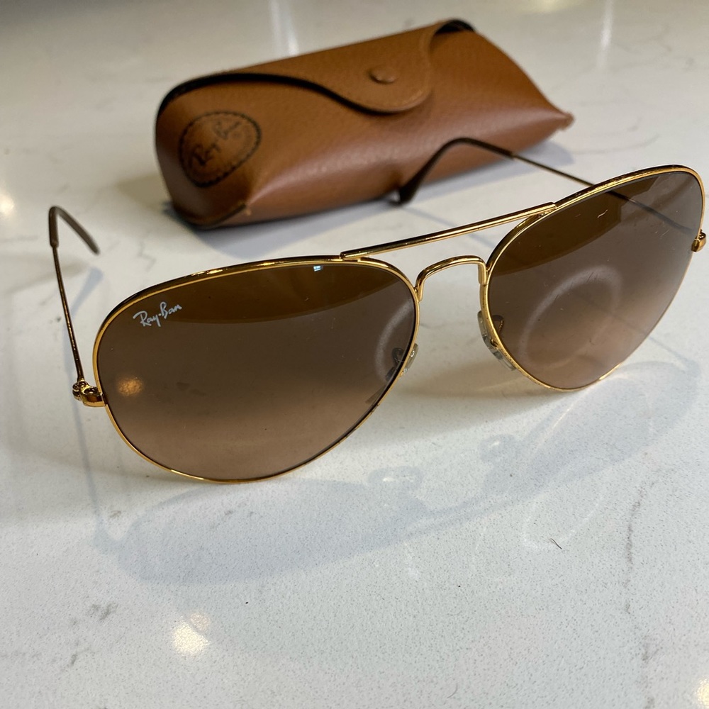Ray-Ban Aviator Gradient Brown Lens /Gold Frame